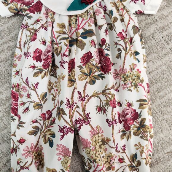 Baby Togs vintage rose floral collar romper size 6-9 months - Picture 6 of 11